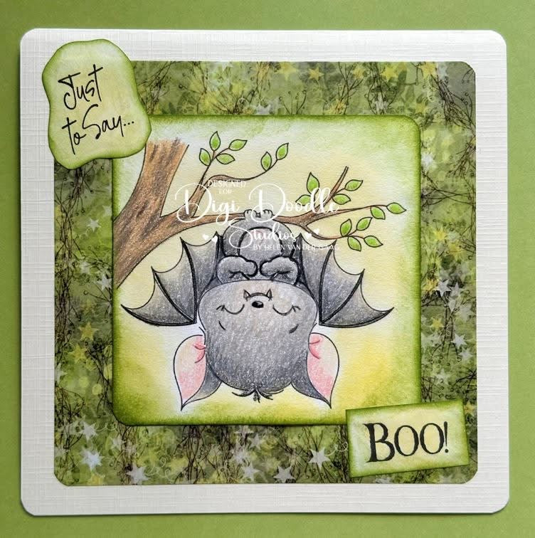 Sleeping Bat Digi Stamp