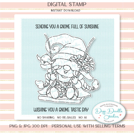 Adalynn Swinging Gnome Digi Stamp
