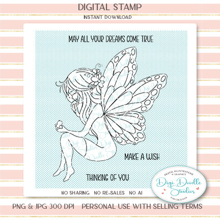 Aisla Butterfly Fairy Digi Stamp