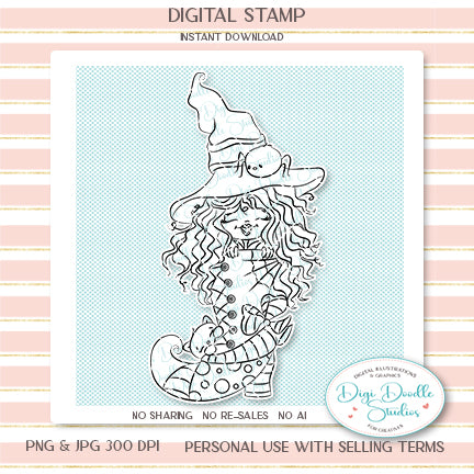Blair Paulina & Hazel Halloween Digi Stamp