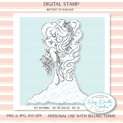 Blushing Bride Digi Stamp