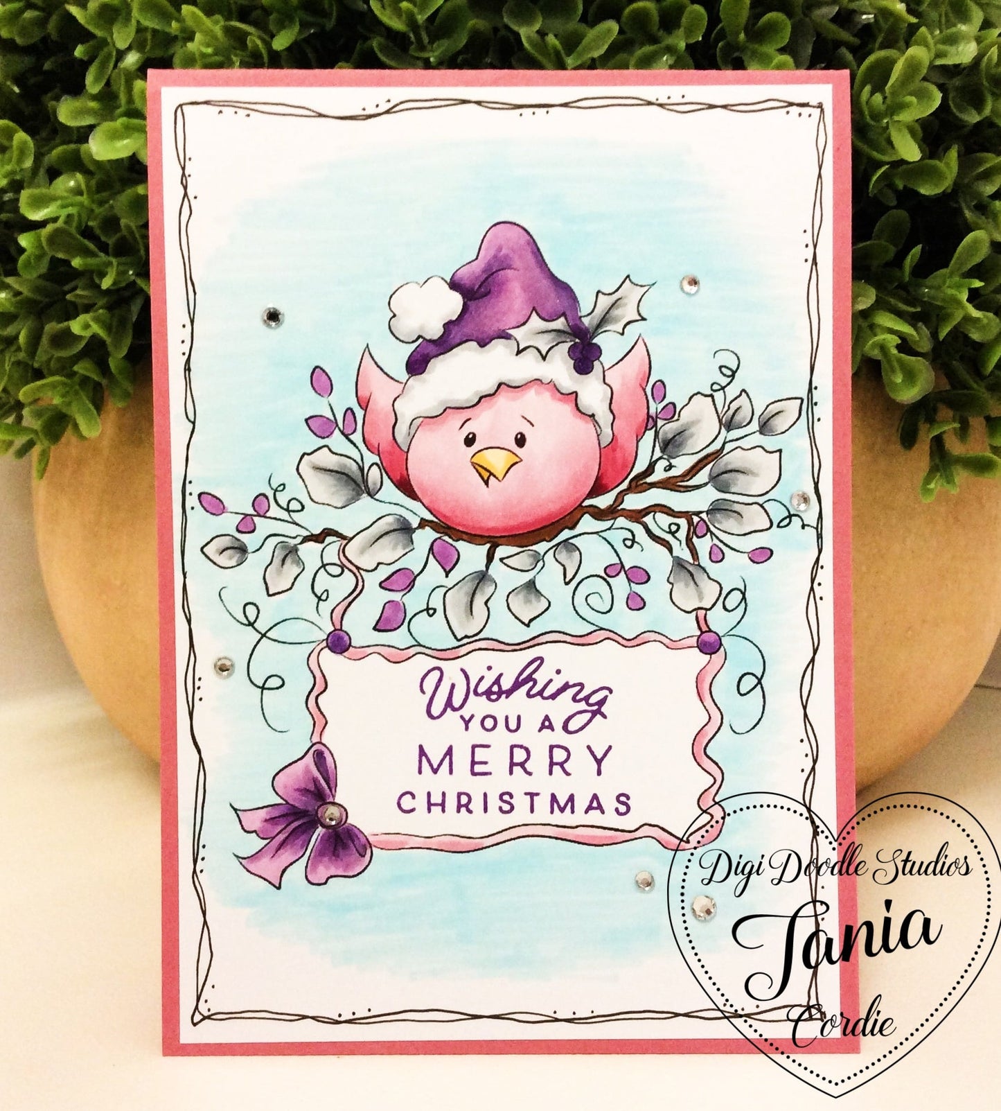 Chipper Tweets Winter Christmas Tag Digi Stamp