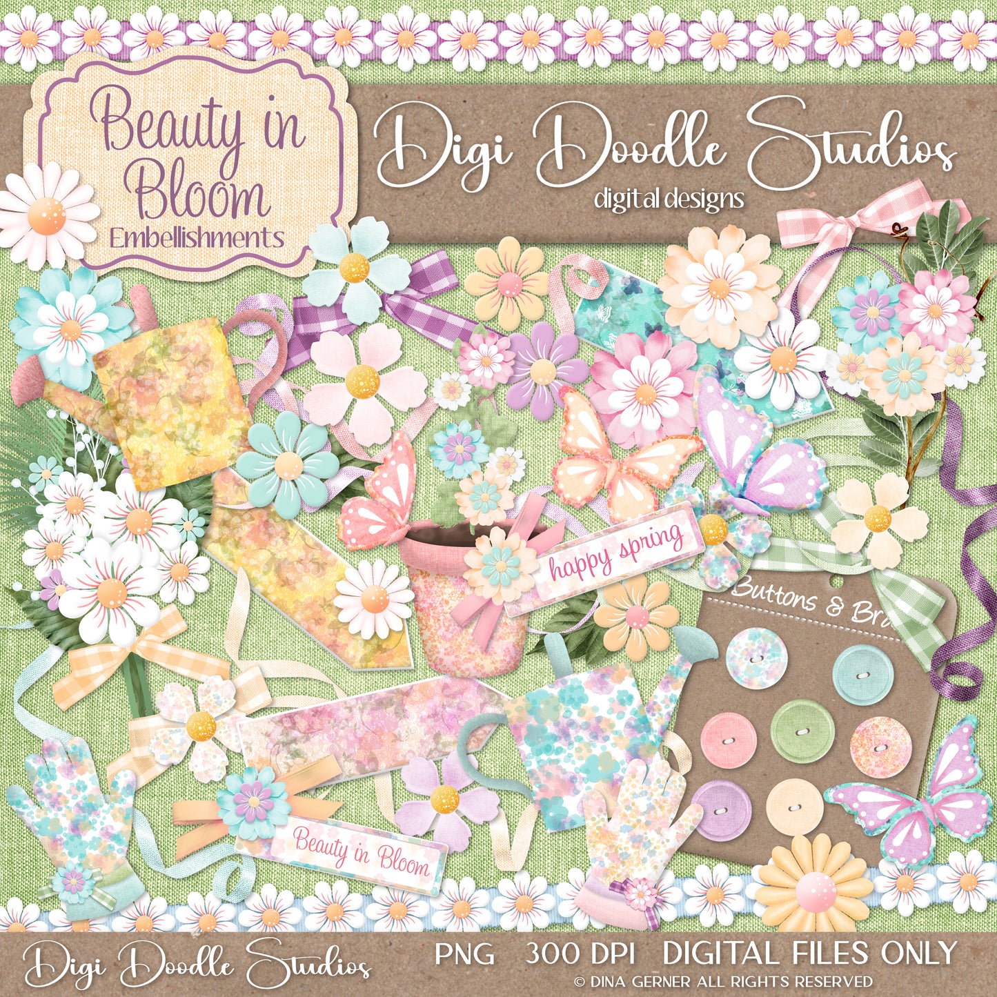 Beauty In Bloom Digital Scrapbook Embellishment Collection