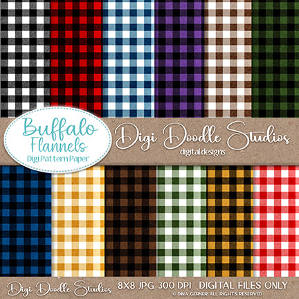 Buffalo Flannels Digi Doodles 8x8 Digi Paper Pack