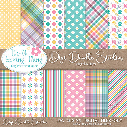 It's A Spring Thing 6x6 Digi Doodles Digi Paper Pack