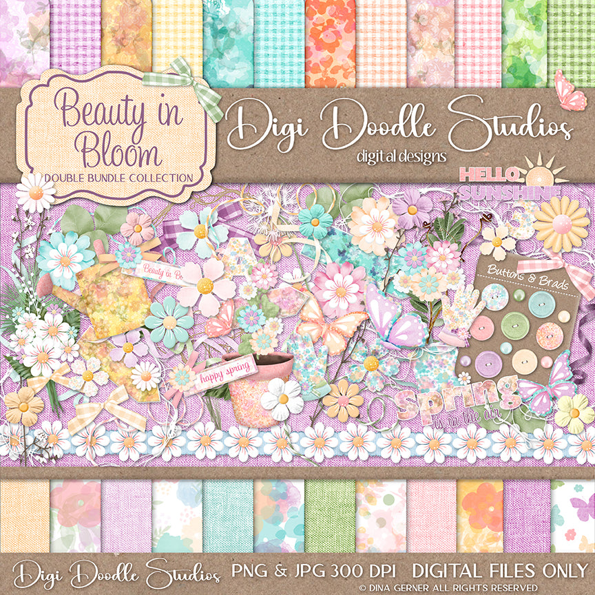Beauty in Bloom Digital Scrapbook Bundle Collection