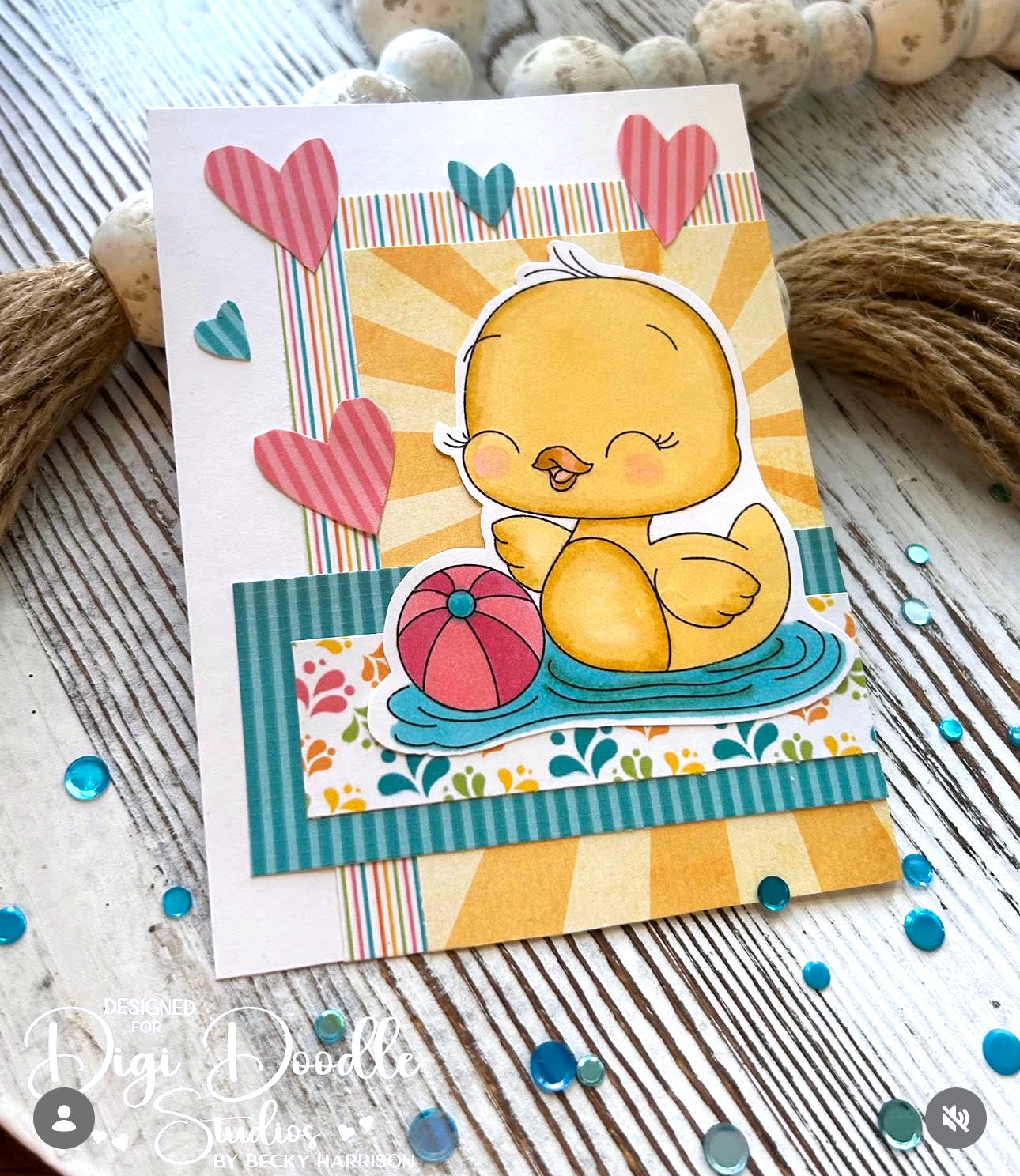 Sunny Splash Duckling Digi Stamp