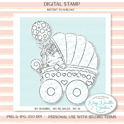 Little Gabby Stroll Digi Stamp