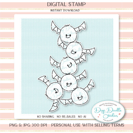 Going Batty Halloween Digi Stamp