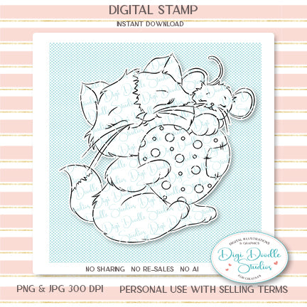 Gracie & Nibbles Digi Stamp