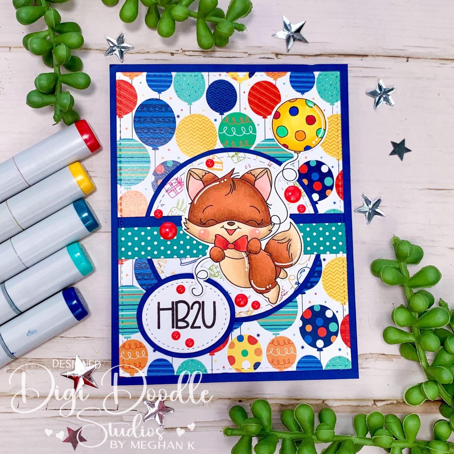 Hamzou Happy Fox Digi Stamp