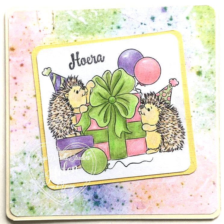 Hedgie Party Digi Stamp