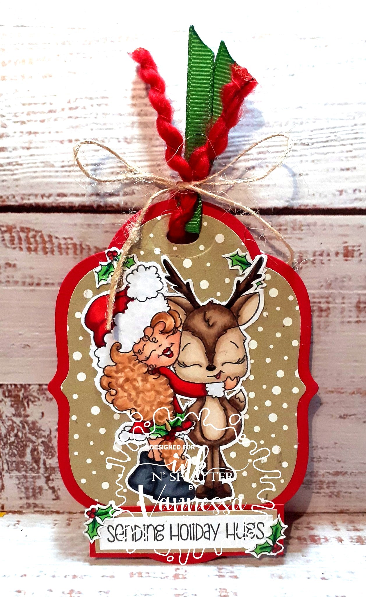 Holly Reindeer Hugs Stamp Set