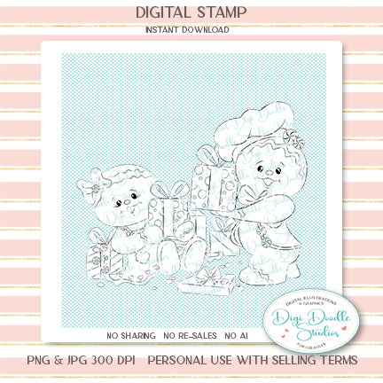 Jacks Ginger & Ginger Spice's Christmas Day Digi Stamp