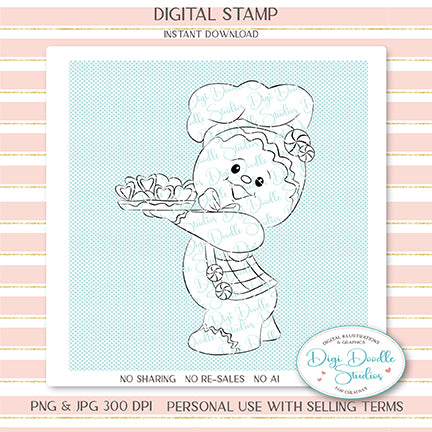Jacks Ginger Cookie Baker Digi Stamp