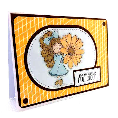 Kisha Sunflower Girl Digi Stamp