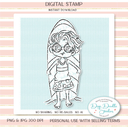 Liam's Surfboard Digi Stamp