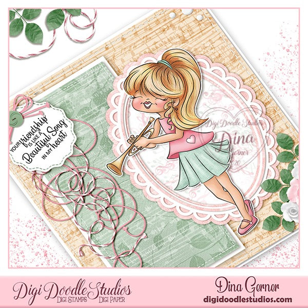 Love Music Digi Doodles 6x6 Digi Paper Pack