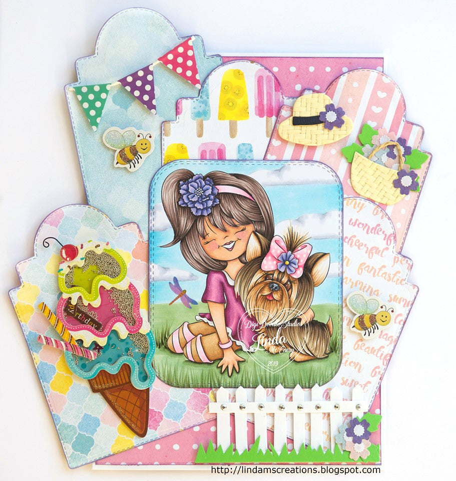 Maddy & Molly Yorkie Digi Stamp
