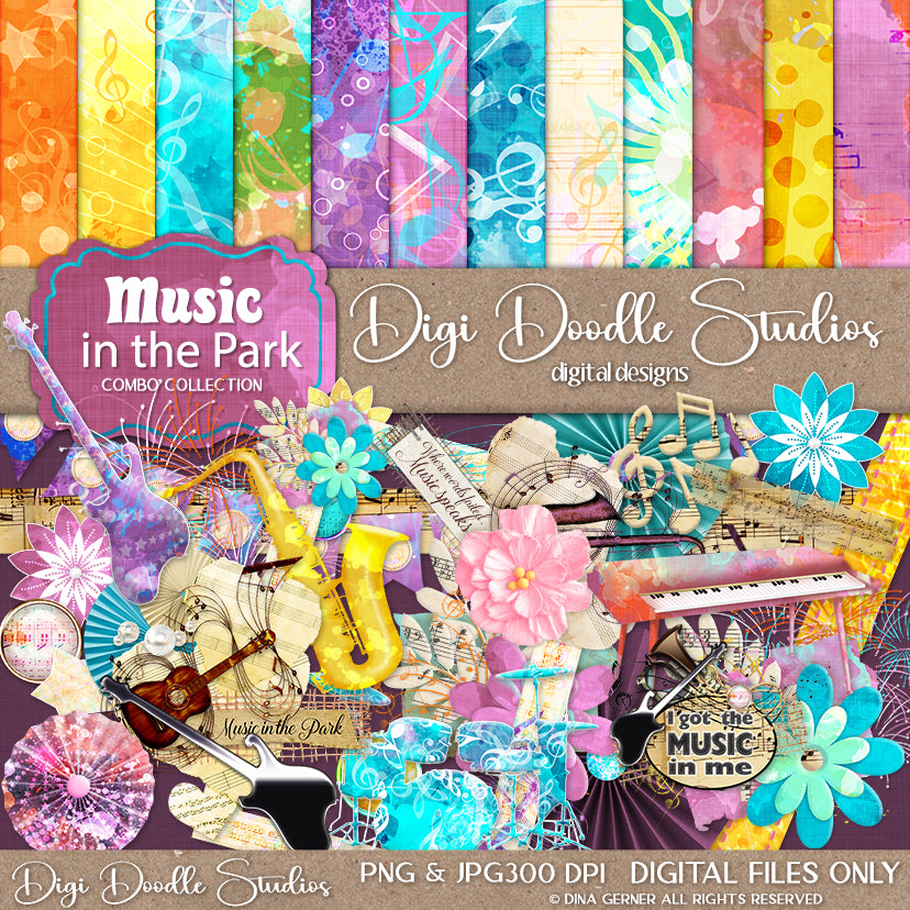 Music in the Park Digital Scrapbook Combo Kit