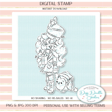 Nutcracker Noelle Digi Stamp