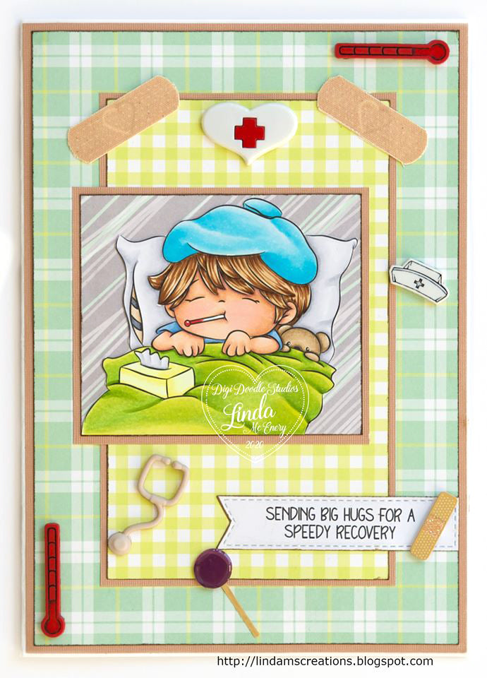 Oliver is Under the Weather Digi Stamp