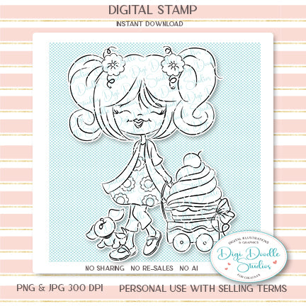 Rhiana's Cupcake Wagon Digi Stamp
