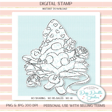 Romy Love Gnome Digi Stamp