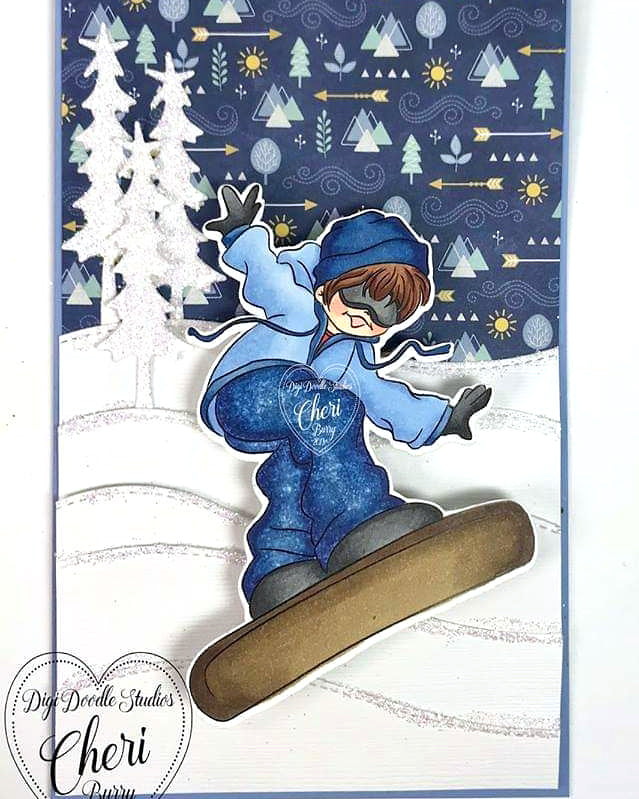Snowboard Sammy Digi Stamp