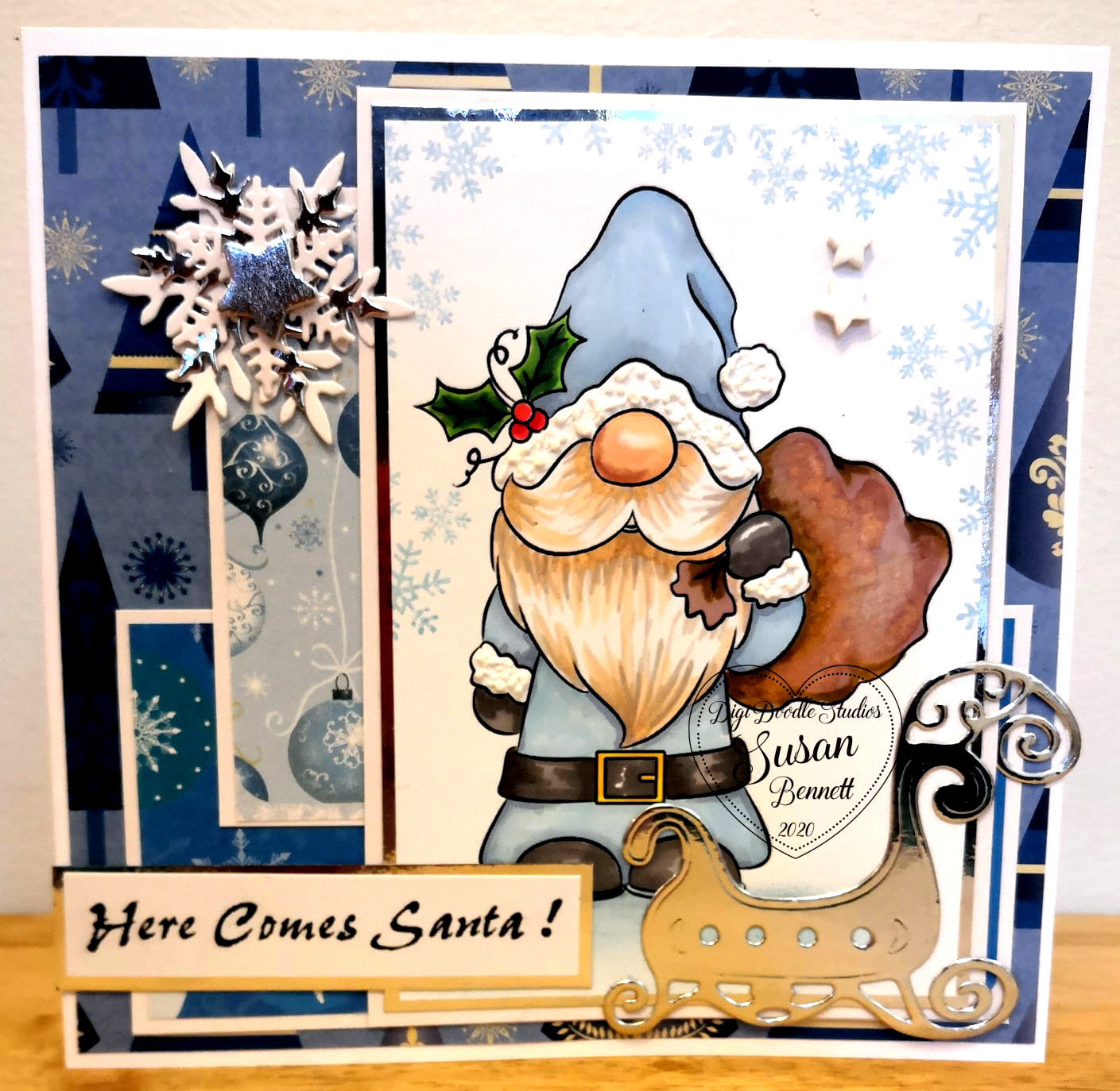 Santa Gnome Digi Stamp