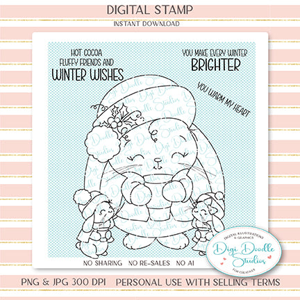 The Snuggleburrow Bunnies Digi Stamp