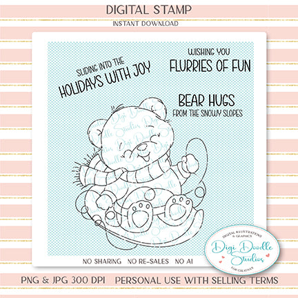 Teddy Slopes Digi Stamp