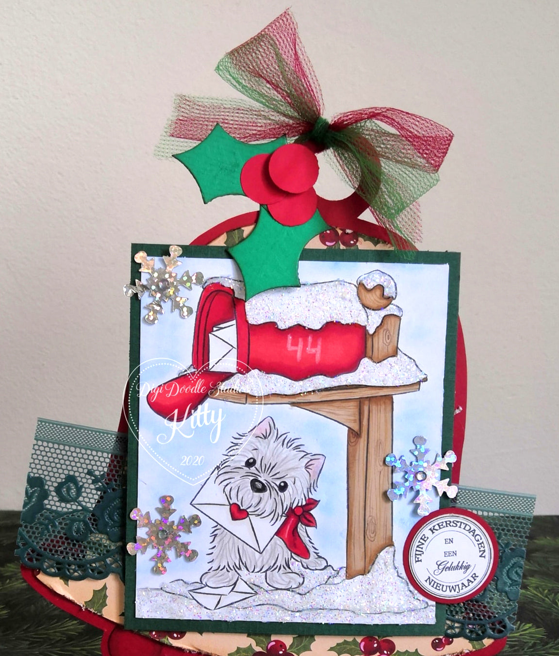 Westie Wooki Winter Pup Digi Stamp