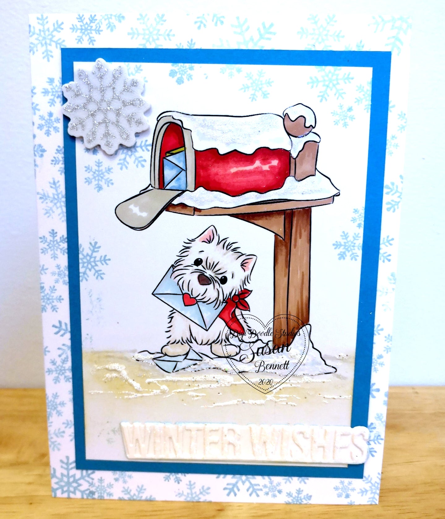 Westie Wooki Winter Pup Digi Stamp