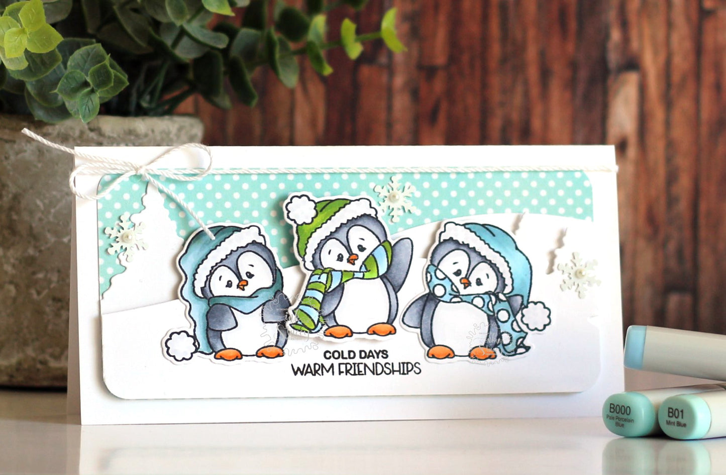 Winter Holiday Penguins Clear Stamp Set