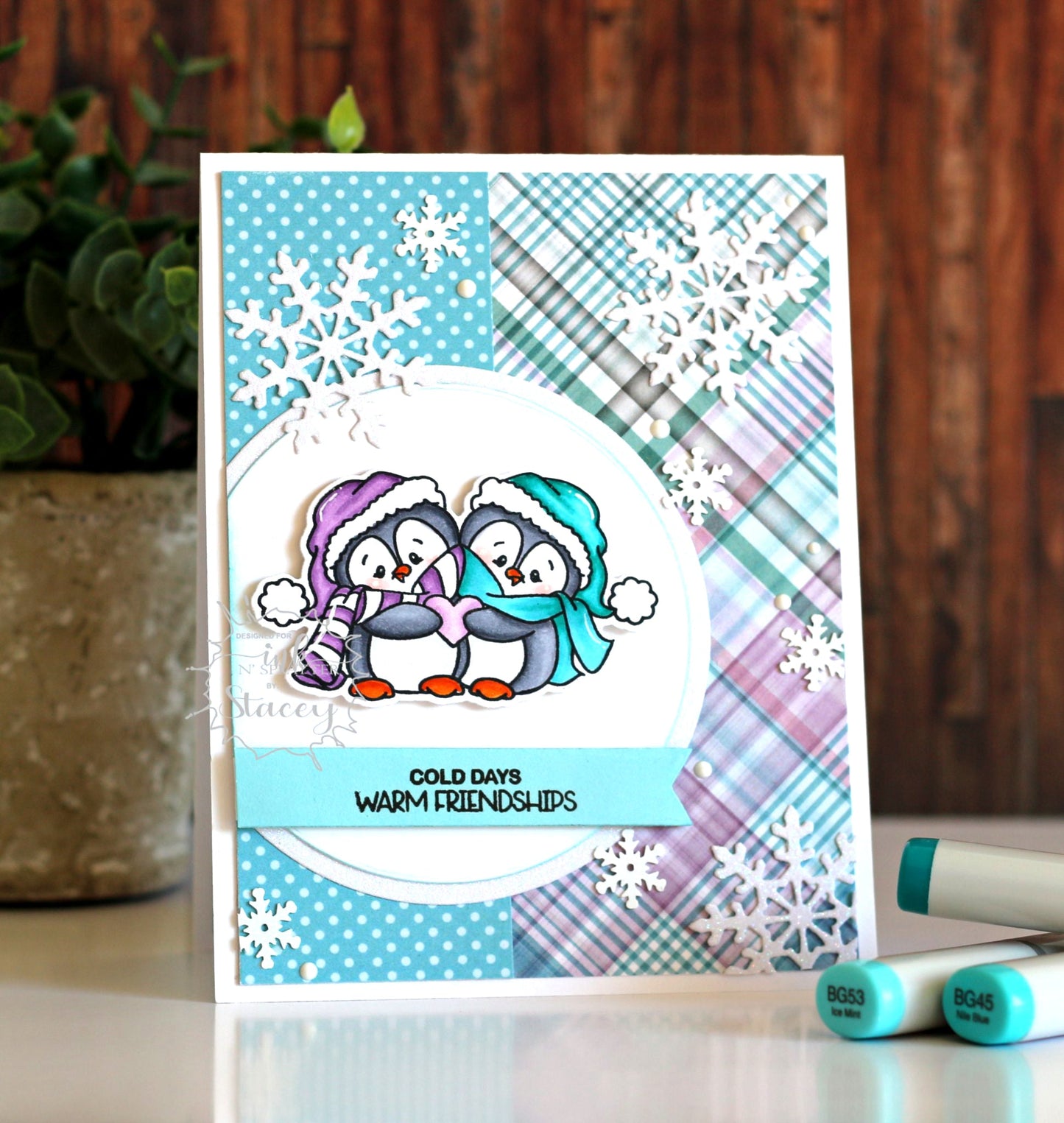 Winter Holiday Penguins Clear Stamp Set