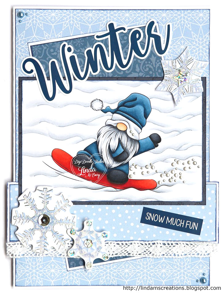 Wrolin Snowboarding Gnome Digi Stamp