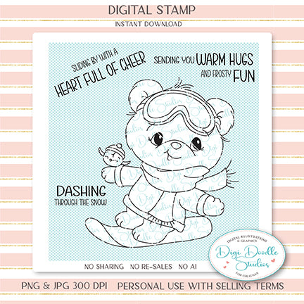 Zoomer Bear & Tilly Digi Stamp