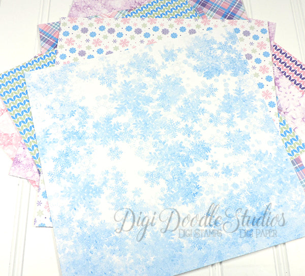 Blizzard Bliss 8x8 Digi Doodles Digi Paper Pack
