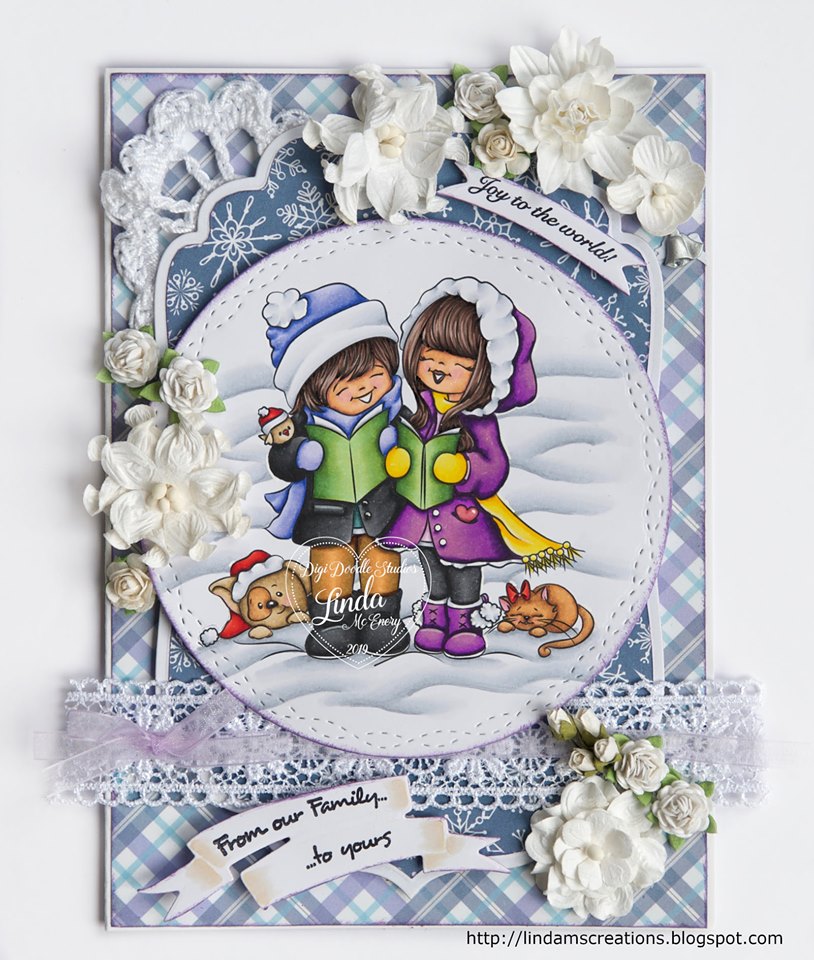 Christmas Carolers Digi Stamp