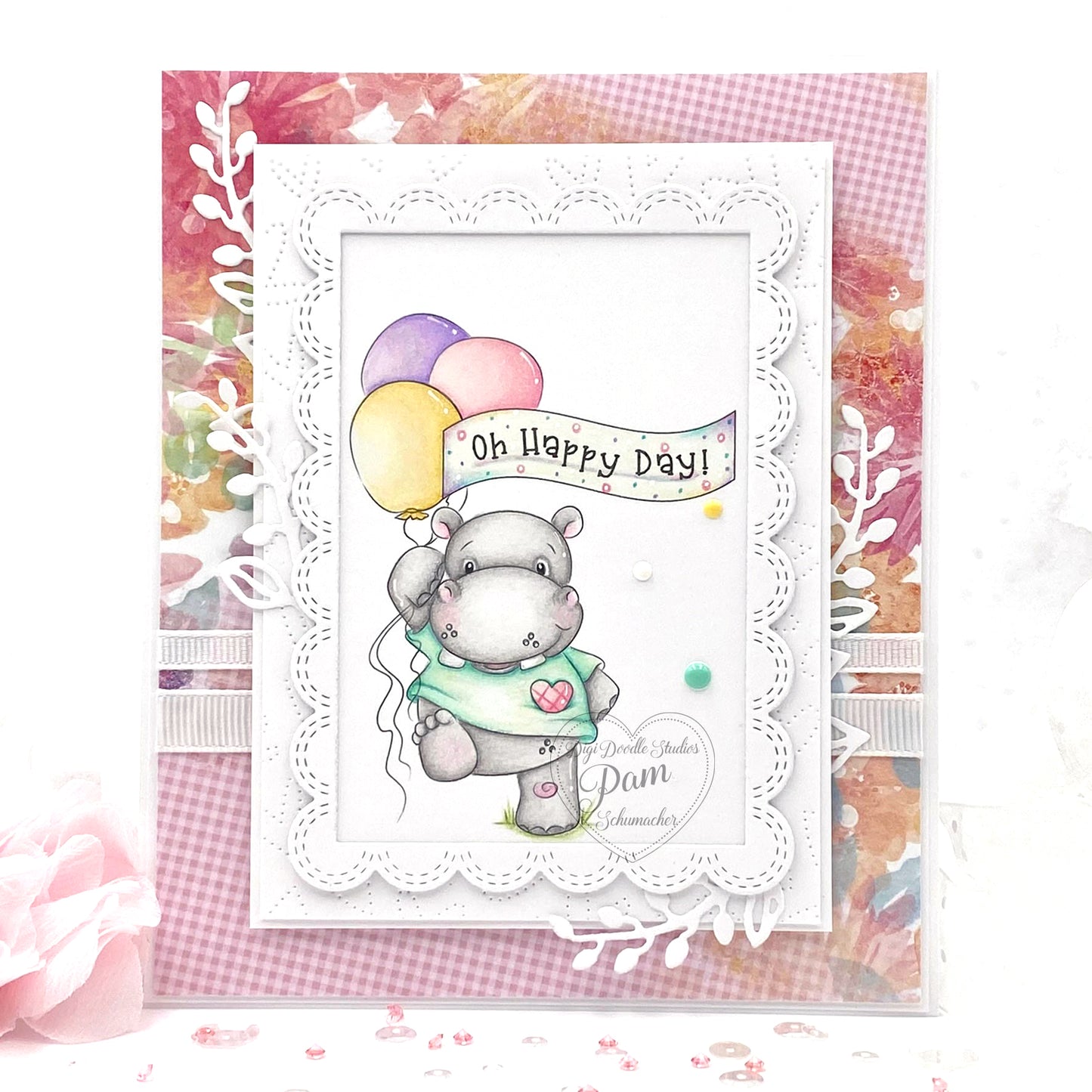 Hadley Hippo's Happy Wishes Digi Stamp