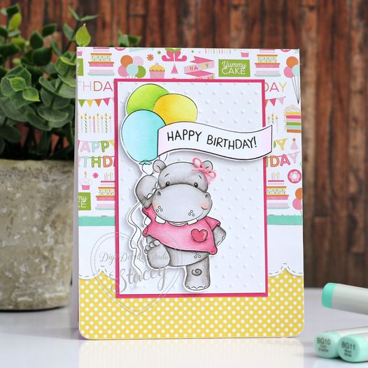 Hadley Hippo's Happy Wishes Digi Stamp