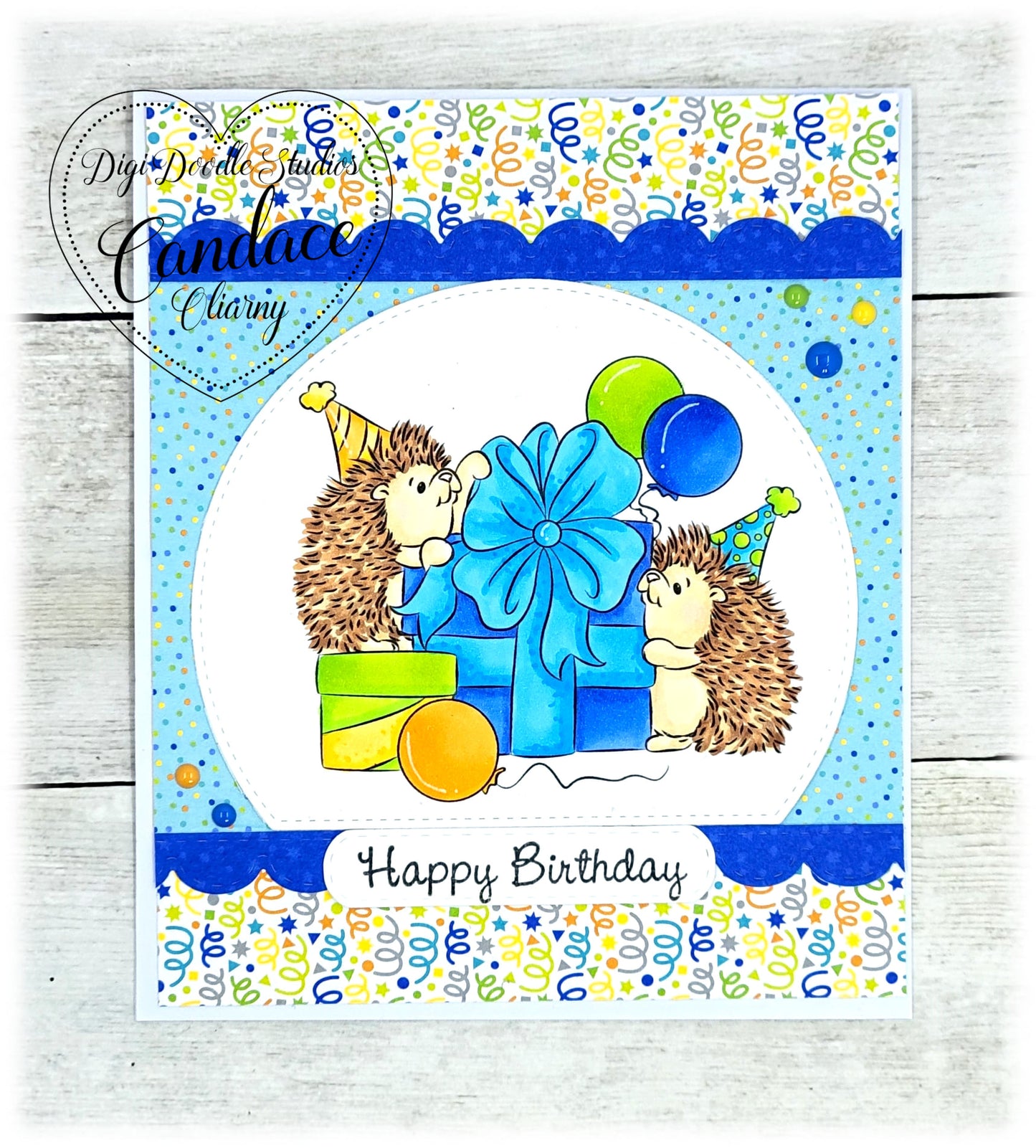 Hedgie Party Digi Stamp