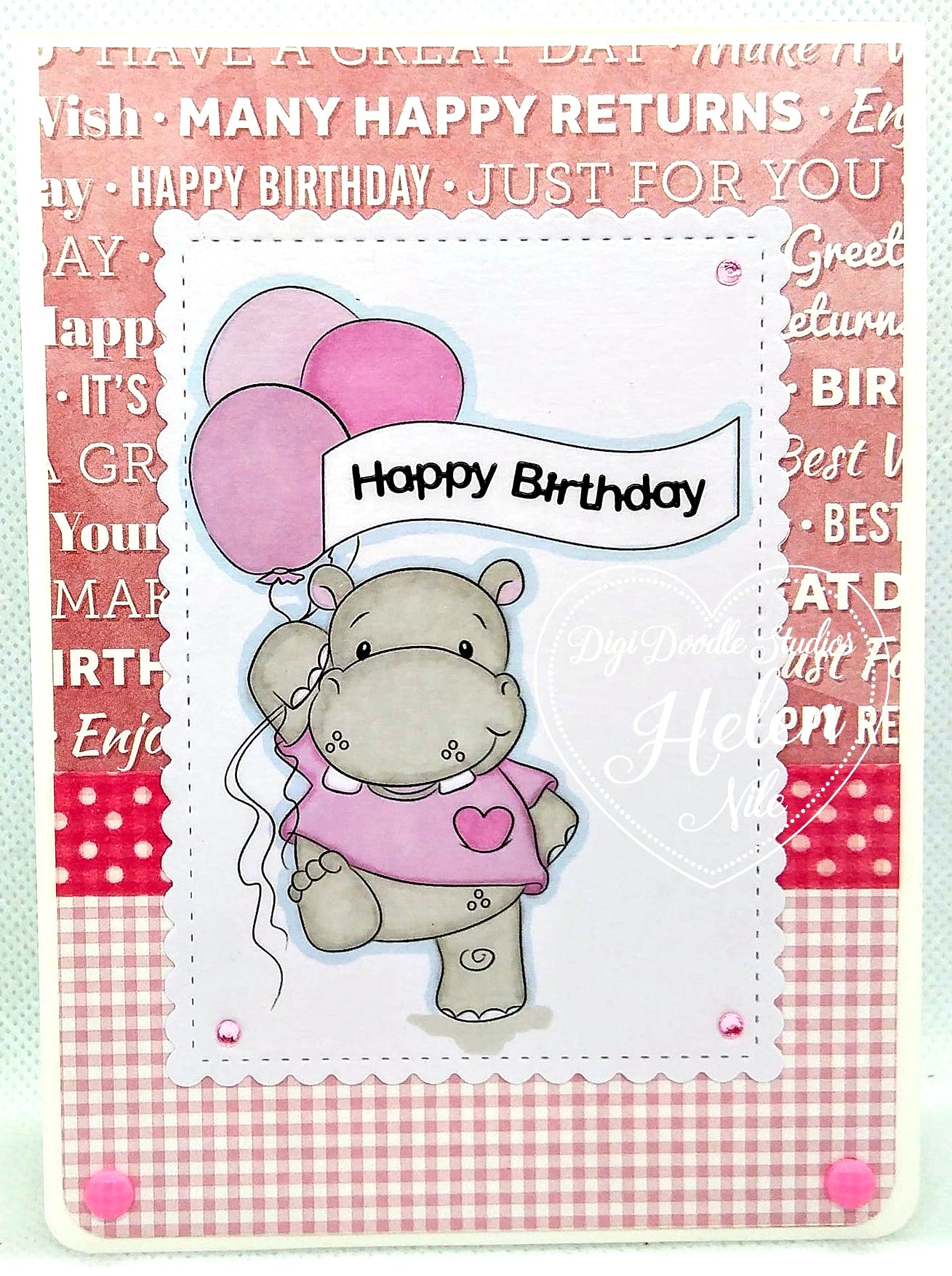 Hadley Hippo's Happy Wishes Digi Stamp