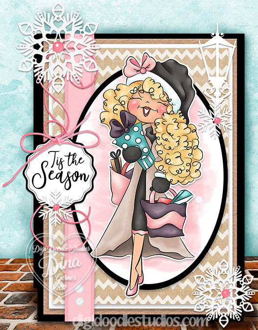 Ivy's Christmas Shopping Spree Digi Stamp
