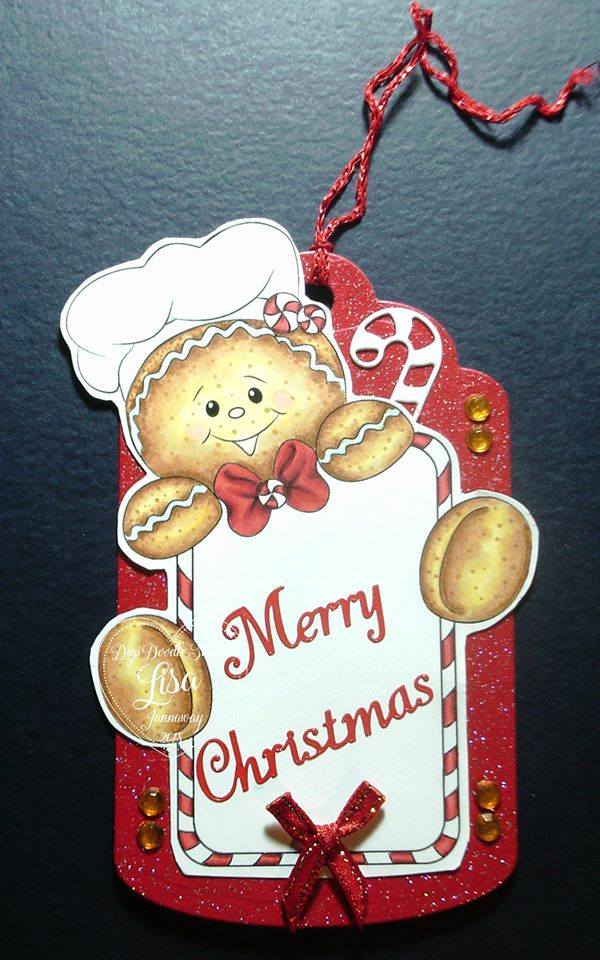Jacks Ginger Gingerbread Gift Tag Digi Stamp
