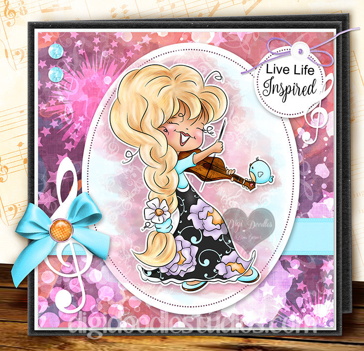 Violinist Janie Digi Stamp