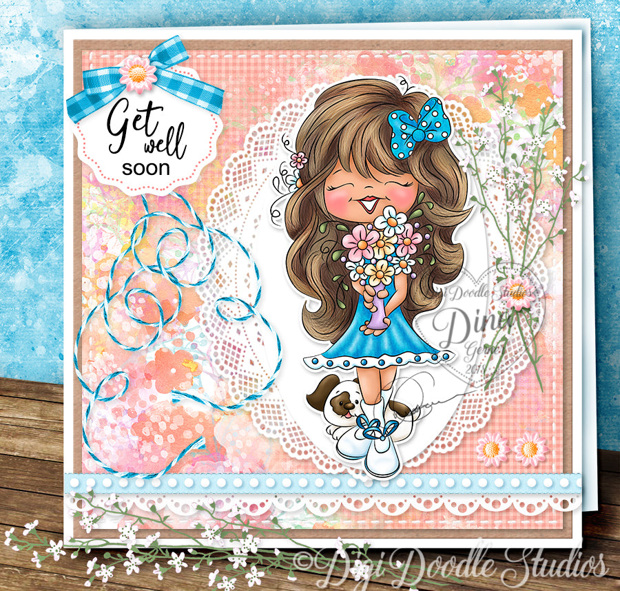 Keira and Her Puppy Digi Stamp