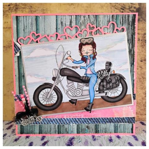 Kitty's Joy Ride Digi Stamp