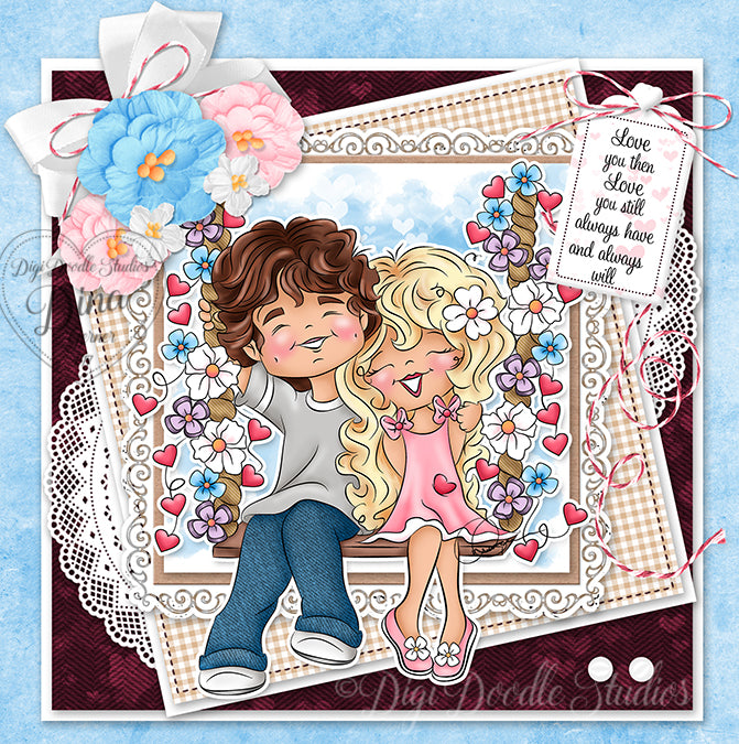 Lover's Swing Valentine Digi Stamp